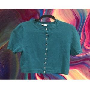 Gimaguas Cropped Mini Cardigan Turquoise M